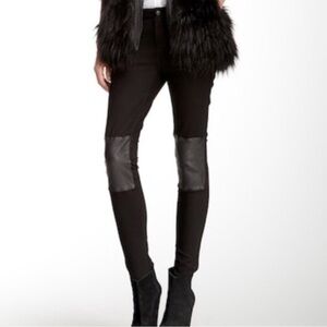 Joe Jeans Black Skinny Leather Knee Patch